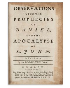 Observations upon the Prophecies of Daniel, and the Apocalypse of St. John.