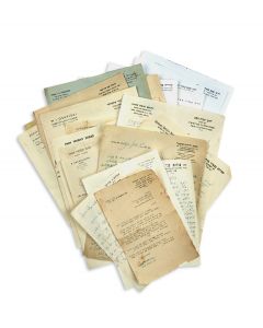 Group of c. 67 Autograph Letters and Documents by Community Rabbis in Israel. Most on official rabbinic letterhead.