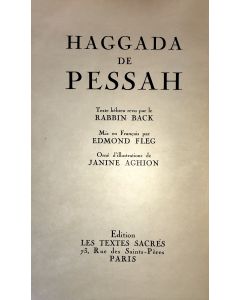 Haggada de Pessah. Published by Les Textes Sacres.