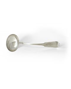 A coin-silver soup-ladle made by of Louisville Kentucky (1829-1903). Engraved “Remember Jetta Gerstley.” Marked: “SRBiesenthal Louisville.”