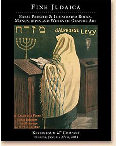 Fine Judaica: Printed Books, Manuscripts and Works of Graphic Art Including Holy Land Maps, Illustrated Books, Photography and Graphic Art from The Collection of Daniel M. Friedenberg of Greenwich, Conn