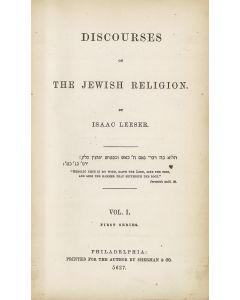 Leeser, Isaac. Discourses on the Jewish Religion.