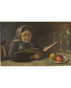 Jewish Woman Reading Tseno Ureno on the Sabbath.
