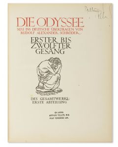 Die Odyssee. Neu ins Deutsche übertragen von Rudolf Alexander Schröder.