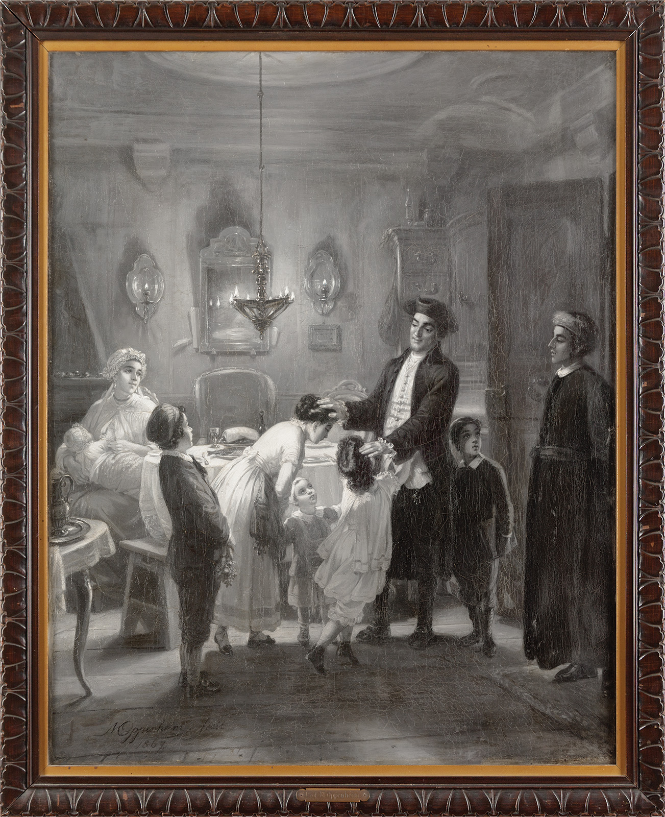 <p>Moritz Oppenheim.</p>
<p>“Freitag Abend.”</p>
<p>Oil on canvas. 1867.</p>
<p>Sold at auction 16th December, 2015.</p>
<p>Hammer-price: $380,000.</p>