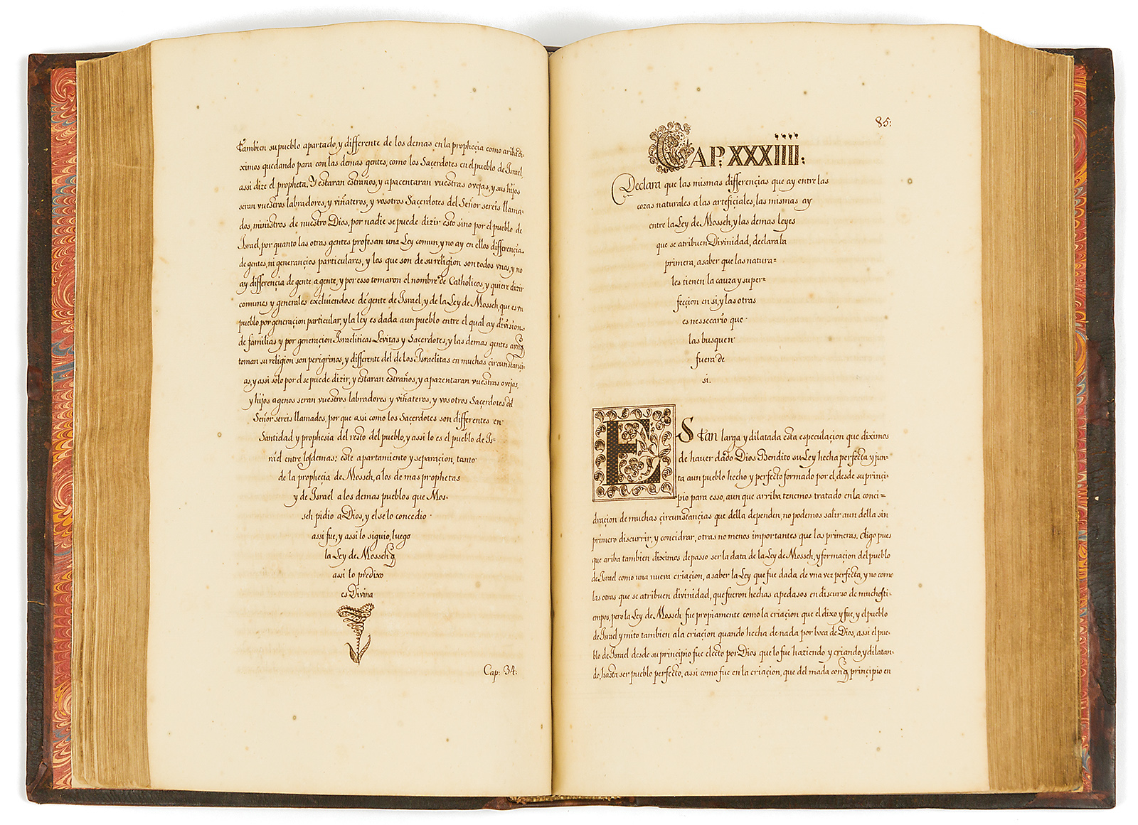 Saul Levi Morteira. <p>Providencia de Dios con Israel. <p>Fine calligraphic Spanish manuscript.<p> Amsterdam, 1705. <p>Sold at auction 22nd September, 2016. <p>Hammer-price: $20,000.